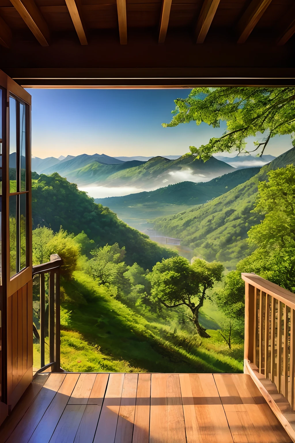 offcial art,Mountains，mountain peaks，lake，Transverse，pergaminhos，Niti 8K wallpaper, Ultra detailed, Beautiful and aesthetic, Masterpiece, Best quality, Atmospheric, Modernist oil painting, Treetop Village, Indoor light,