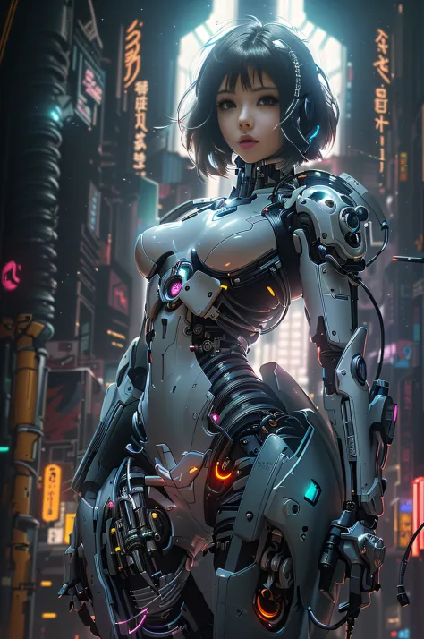 there is a woman in a futuristic suit posing for a picture, beautiful girl cyborg, Cyborg girl, cyberpunk anime girl mech, Cute ...