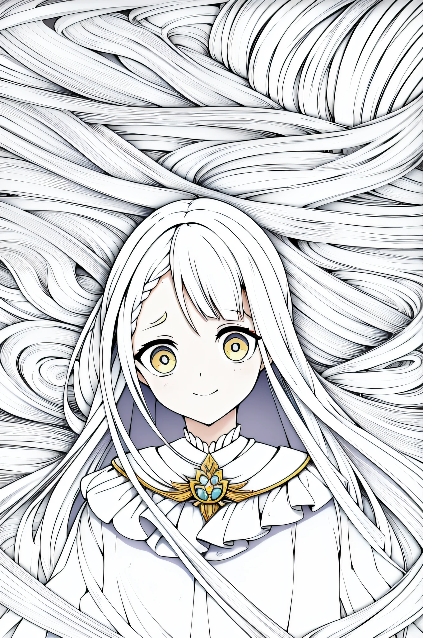 Uma garota elfa, olhos claros, uma coroa de flores, olhar apaixonante, (cabelo curto), (imagem super detalhado, qualidade superior), feliz