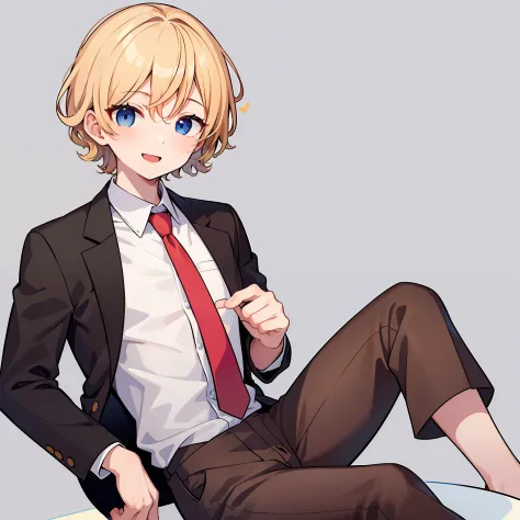 superfine illustration,animated,1boy, sexy,yaoi,school,guy,man,man's,short hair,curly hair,parted bangs,blonde hair,short sleeve...