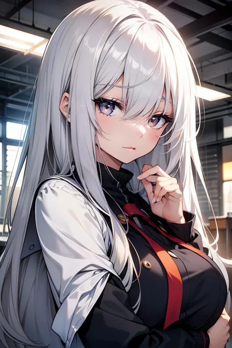 1girl, long silver hair, steel - SeaArt AI