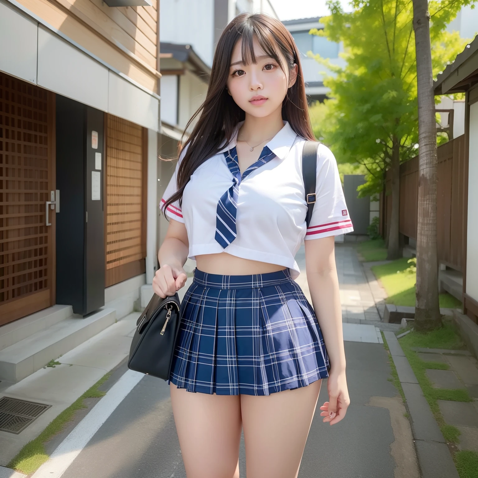 hi-school girl、Big Girl:1.5、Burnt skin:1.5、Absolute Area、wetting hair、rainfall、woman model、A Japanese Lady、the seraphim、(8K、RAW Photos、top-quality、​masterpiece:1.2)、(realisitic、Photorealsitic:1.37)、Ultra-detail、超A high resolution、summer