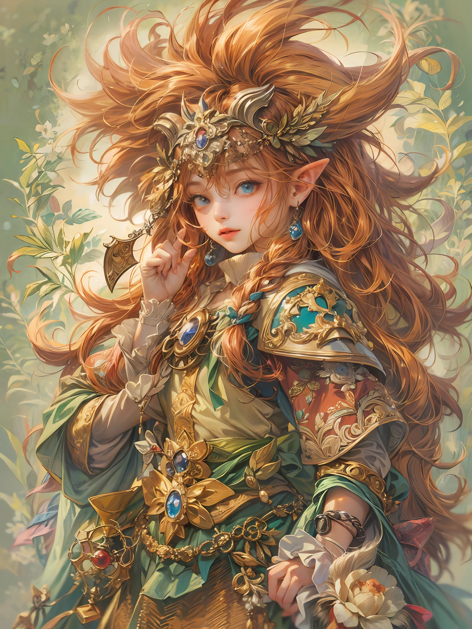 (absurdres, highres, ultra detailed, HDR), masterpiece, best quality, legend of mana character, detailed character