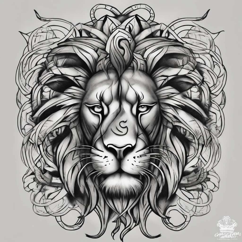 Lion Ink Drawing