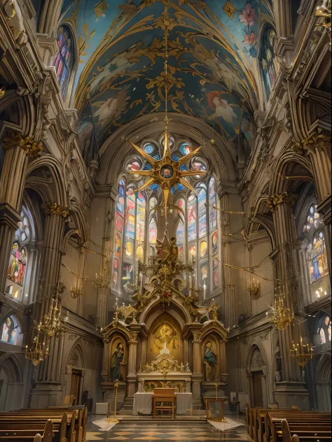 (absurdres, highres, ultra detailed, HDR), masterpiece, best quality, legend of mana inside the church in domina, church, detail...