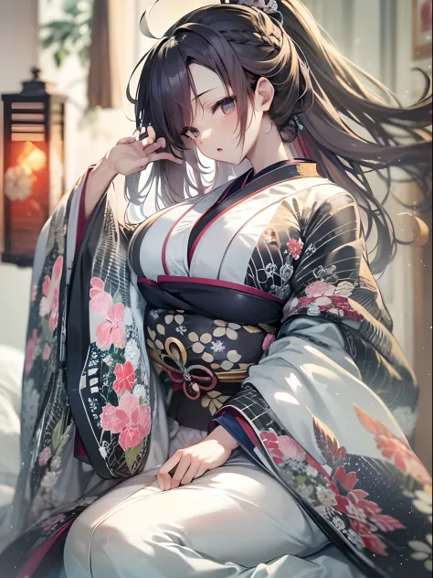 (8K、top-quality、​masterpiece)、Romance of the Taisho era、japanese kimono、Beautiful adult woman、Graceful、Writer's research,((hyper...