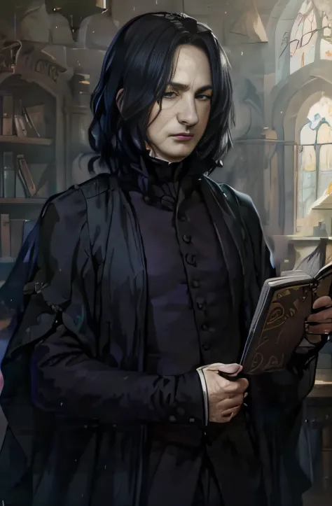 Severus Snape with book