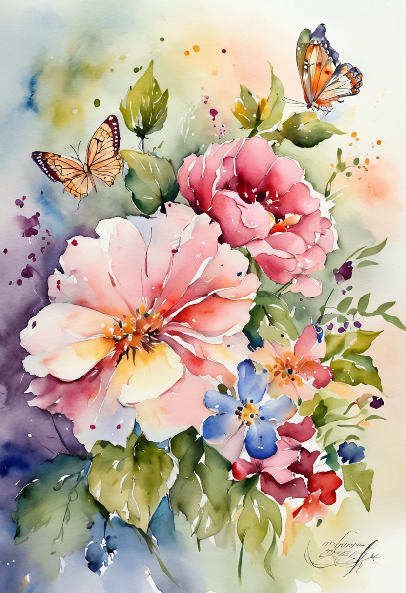 Floral wallpaper with butterfly - SeaArt AI