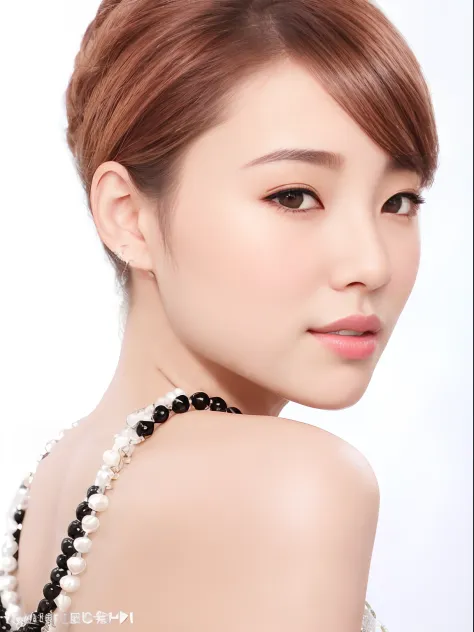 allafed asian woman with necklace and pearl around her neck, asian beautiful face, beautiful young korean woman, gorgeous young ...