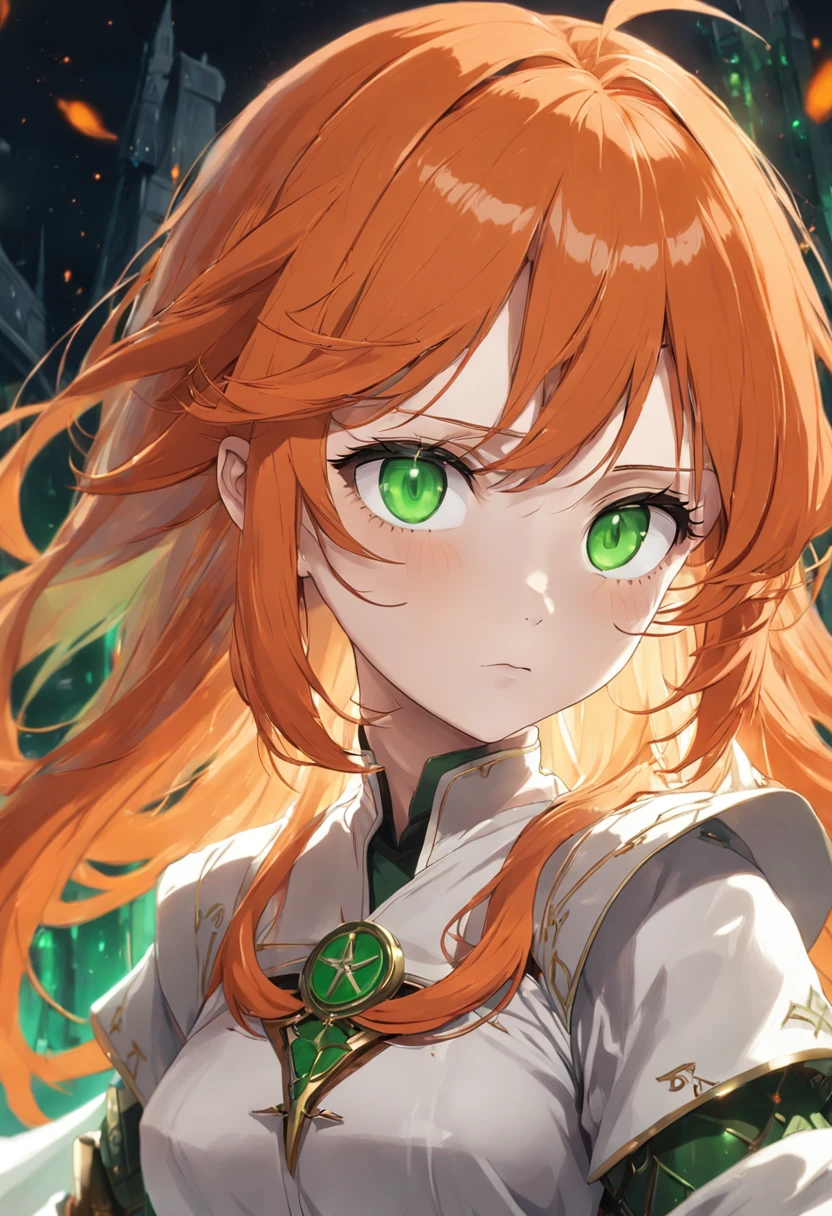 A close up of a woman with long red hair and green eyes - SeaArt AI