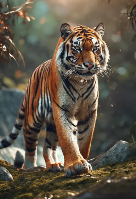 cinematic realistic pictures of tiger,safari, ultra hd, realistic, vivid colors, highly detailed, UHD drawing, pen and ink, perfect composition, beautiful detailed intricate insanely detailed octane render trending on artstation, 8k artistic photography, p...