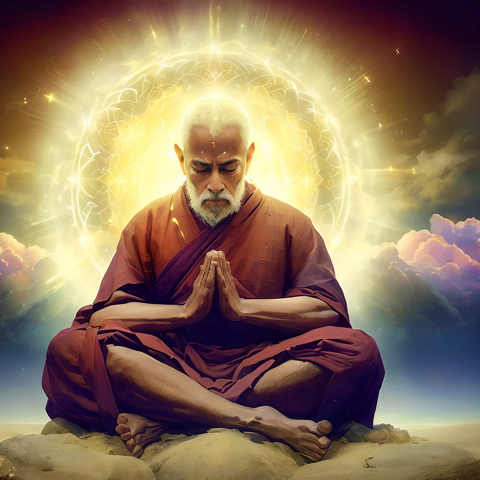 瞑想の姿勢で座っている男性のアラフェッド画像, 精神的な照明, 僧侶は瞑想する, 地面を見下ろす聖人, ヒンズー教の瞑想の段階, あなたの心は永遠を熟考しています, 2 1世紀の修道士, 瞑想して祈る, 賢明な老インド人グル, 座禅, 瞑想する僧侶, 悟りへの道, アップライト, 点灯, 精神的進化