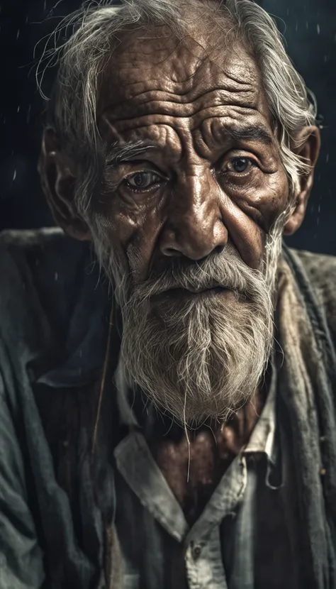 Award-winning portrait photo of an older grizzled medieval fisherman in ...