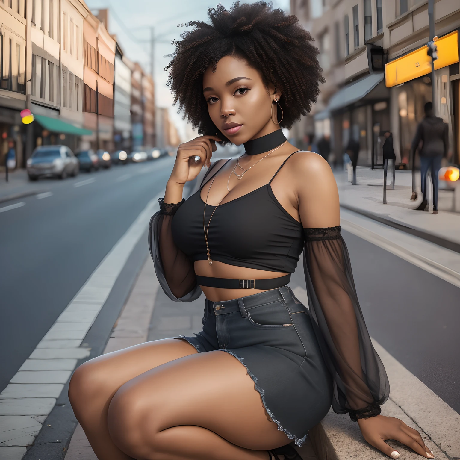 Belle femme, les noirs、Spirituels noirs américains, rue de la ville, ultra résolution 8k