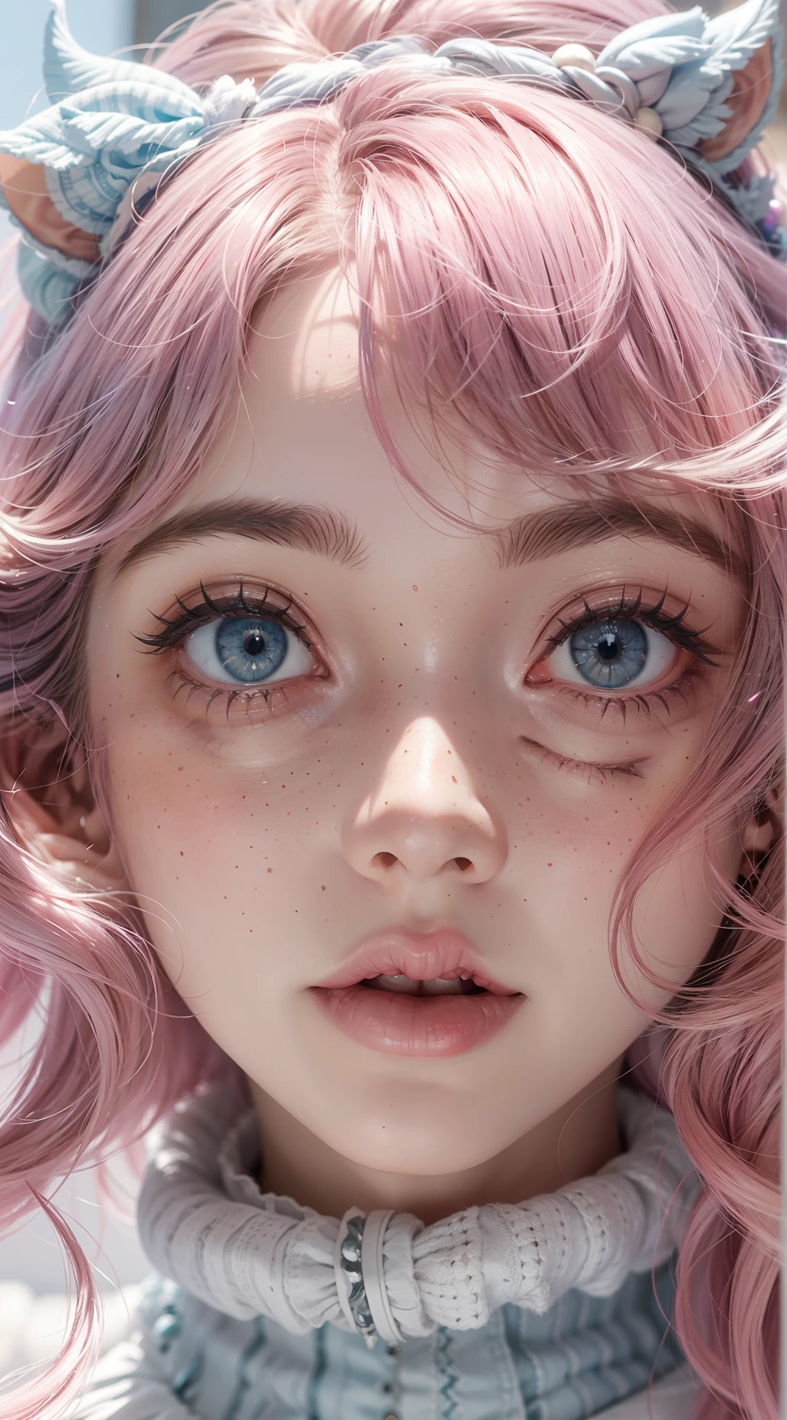 girl with(Solo)、Photo、Fantastical、(Loretta Luxe:1.3)、PastelColors:0.6、hitornfreckles、surrealism:1.1、highcontrast、ultra-detailliert、8K、