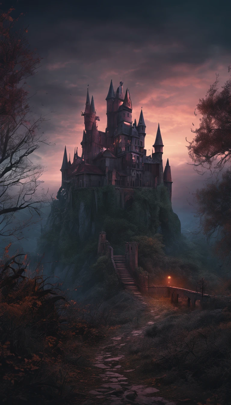 A dark and foreboding fantasy landscape, featuring a haunted and abandoned castle, with twisting vines, ghostly apparitions, and a foreboding atmosphere that creates a sense of mystery and intrigue, artstation, digital illustration, highly detailed, trending, dark colors