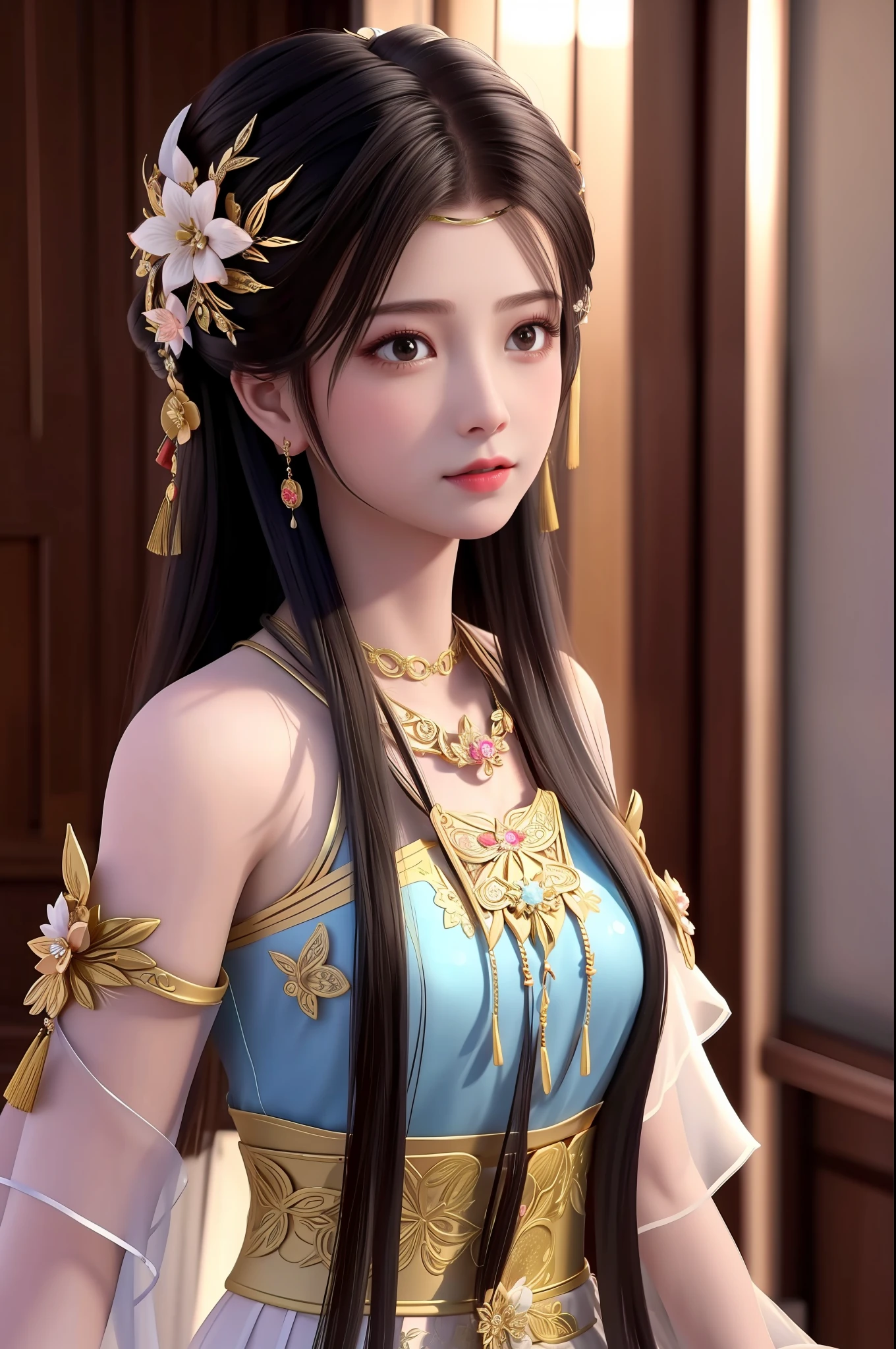 best quality, masterpiece, highres, 1girl,china wedding dress,hair ornament,necklace, jewelry,Beautiful face,upon_body, tyndall effect,photorealistic, dark studio, rim lighting, two tone lighting,(high detailed skin:1.2), 8k uhd, dslr, soft lighting, high quality, volumetric lighting, candid, Photograph, high resolution, 4k, 8k, Bokeh