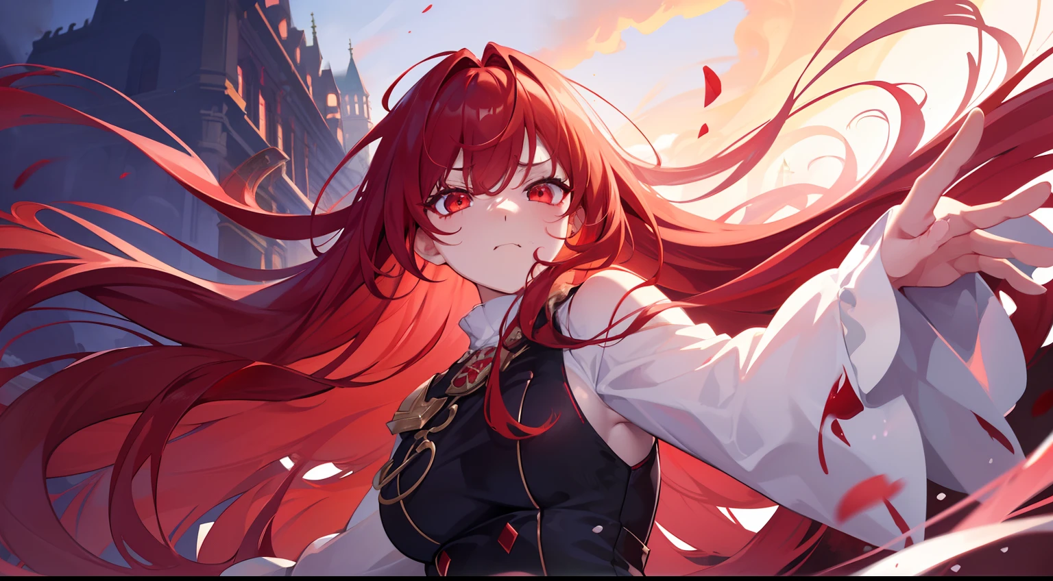 masterpiece, best quality, best quality, Amazing,1girl,finely detail, Depth of field, extremely detailed CG unity 8k wallpaper, masterpiece, full body,{loli}, {white hair}, red streaked hair, red eyes, {full body}, red hair, {{{with sword}}}, angry face, {beautiful detailed eyes}, Blood drop, Blood fog, floating hair, light shafts, soft focus, character focus, disheveled hair, long bangs, hairs between eyes, looking at viewer, lowing hair, floating, Splashing blood, Long hair, {Bloodstain}