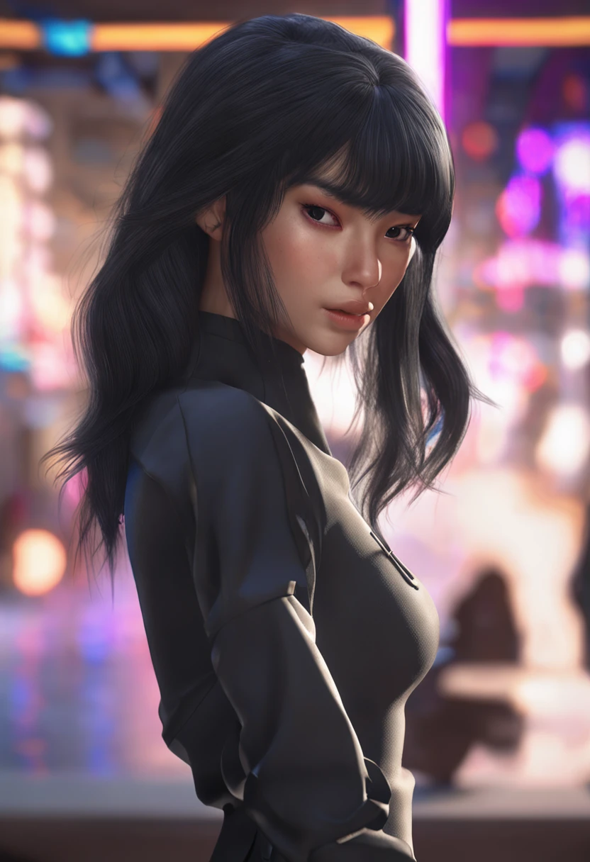 A beautiful girl who looks like Yua Mikami，fashion hair，Jet black hair，Delicate makeup，ssmile，perfect bodies，gracefulpose，Octane rendering trends on ArtStation, 8 k artistic photography, Arte conceptual fotorrealista, soft natural volumetric cinematic perfect light, Chiaroscuro, an award winning photograph, tmasterpiece，Epic, trending on artstationh, By Artgerm, h. r. Giger and Beksinski, Highly detailed, vibrant, production cinematic character render, ultra high quality model