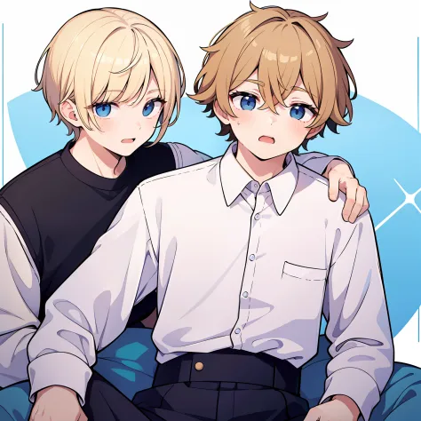 superfine illustration,masutepiece,animated,1boy,man,man's,gay,yaoi,guy,man,man's,short hair,curly hair,parted bangs,blonde hair...