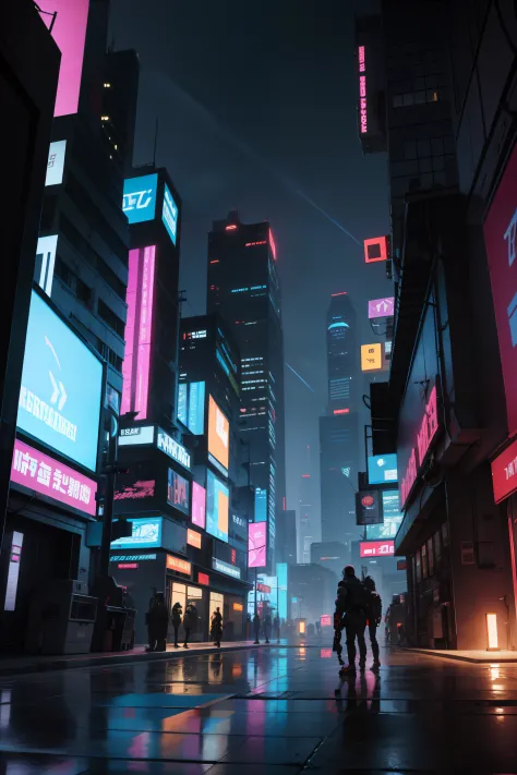 Help me paint a very futuristic and high-tech picture, Cyberpunk's run-down city