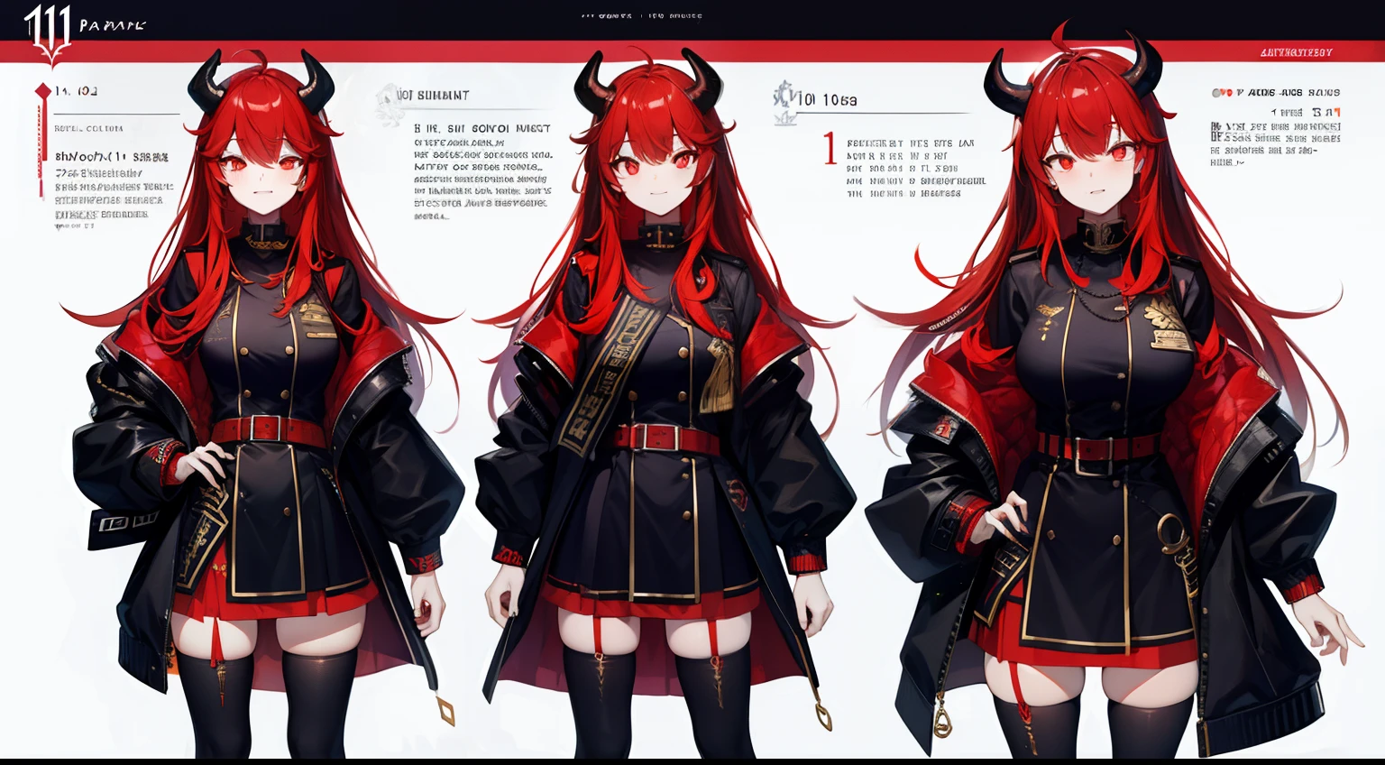 tmasterpiece，Need，1 Female demon，A high resolution，bleeding from the corners of her mouth，hoang lap，fang，tiny horns，Collar，large chain，Black all over，Oversized baseball uniform jacket，（ultradetailed：1.1025），（illustratio：1.1025），（infography：1.1025），Patent drawings，Physical measurement，（All clothing requirements：1.1025），papelaria， （solo：1.1025），standing on your feet，Have a cohesive background，5 fingers in the hand，fittings：Red rope chain，character sheets，black in color, blanche, Red tones