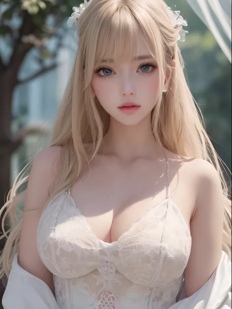 The most beautiful blonde hair in the world、Beautiful bangs、Super long straight hair、Crystal clear marine blue eyes like jewels、Transparent white and wet nightgown、European youth、perfect bodies、ultimate beauty girl、Beautiful 17 years old、White shiny skin、f...