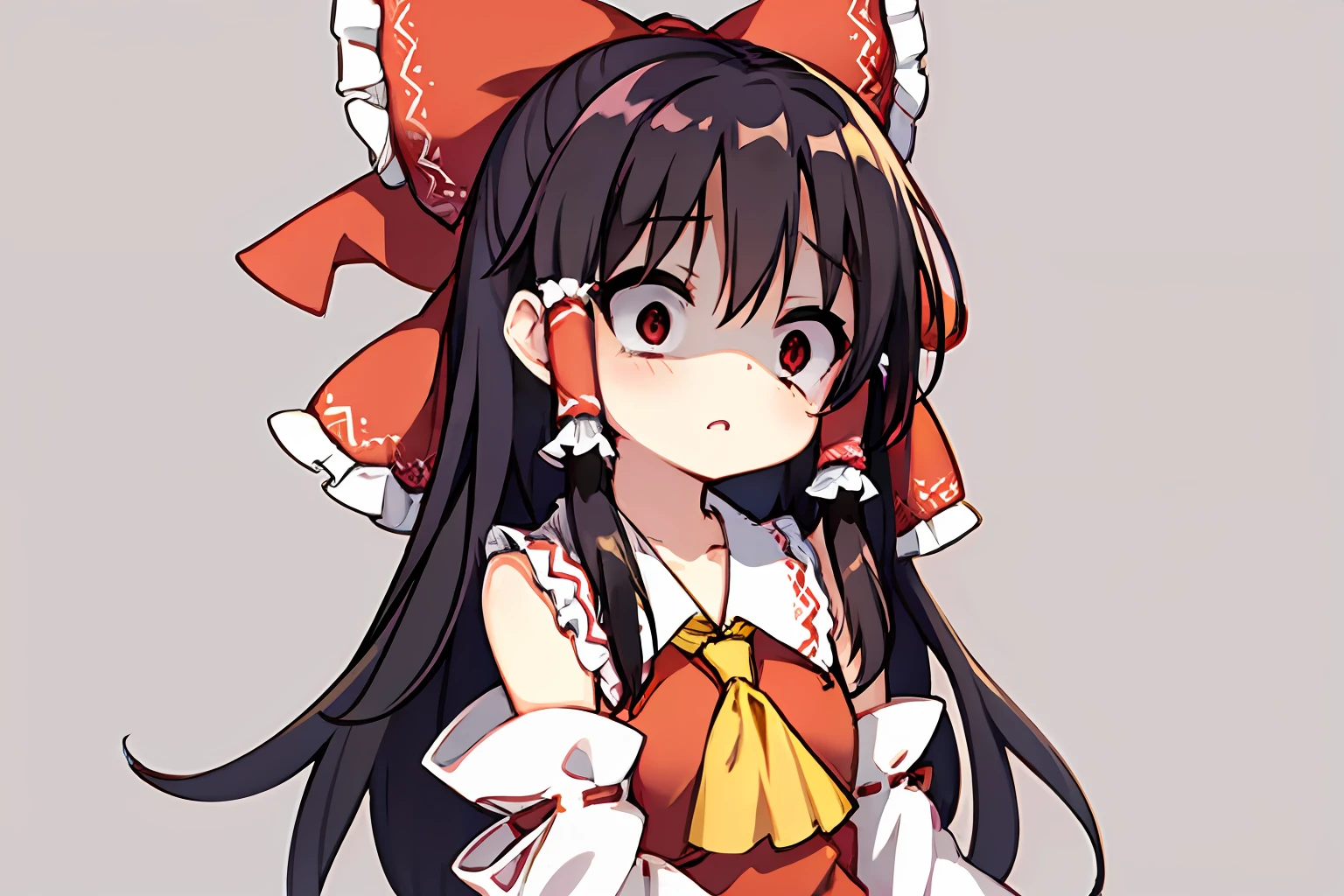 ((hakurei reimu))、、((1Mädchen in))、einfacher Hintergrund