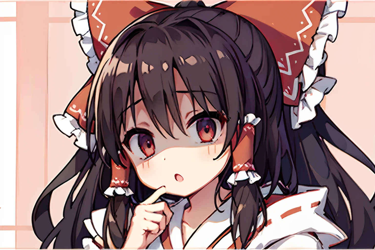 ((hakurei reimu))、、((1girl in))、simple background