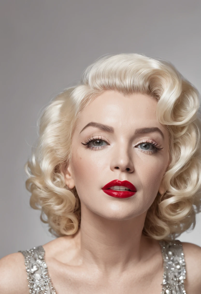 melhor qualidade, Marilyn Monroe（Marilyn Monroe）, detalhes intrincados, (melhor sombra), iluminação de estúdio, Moldura dourada linda
