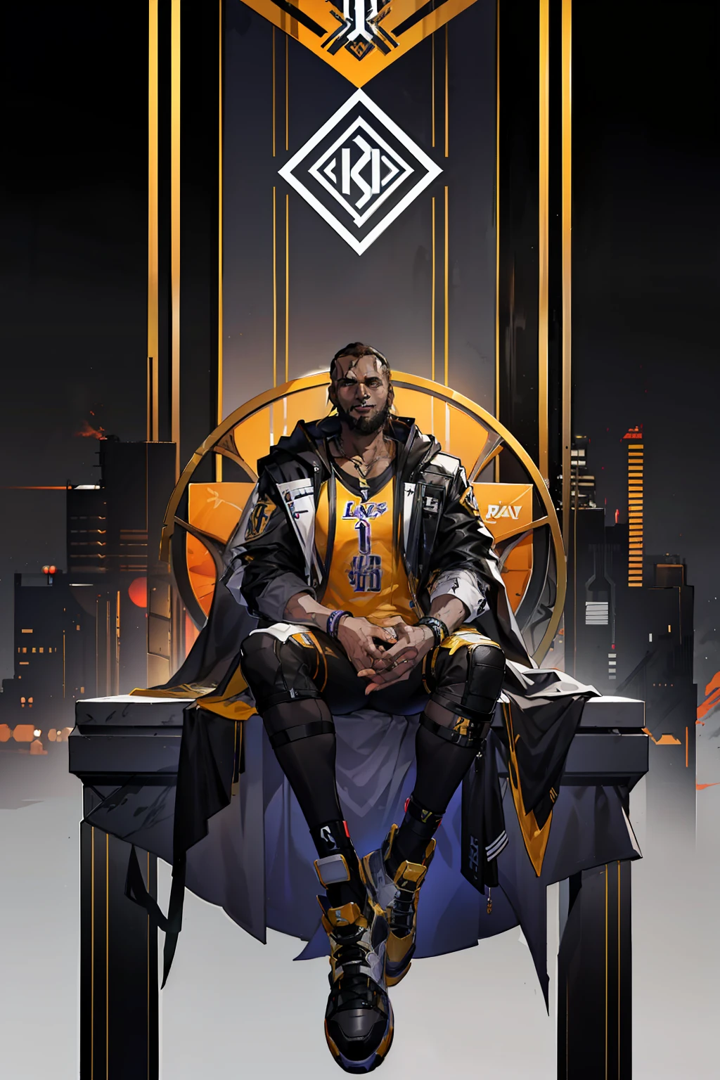 LeBron Raymone James Sr., lebron james, lebron, nba young boy, nba player, arknights, raging demon, arknights design, arknights character, arknights style