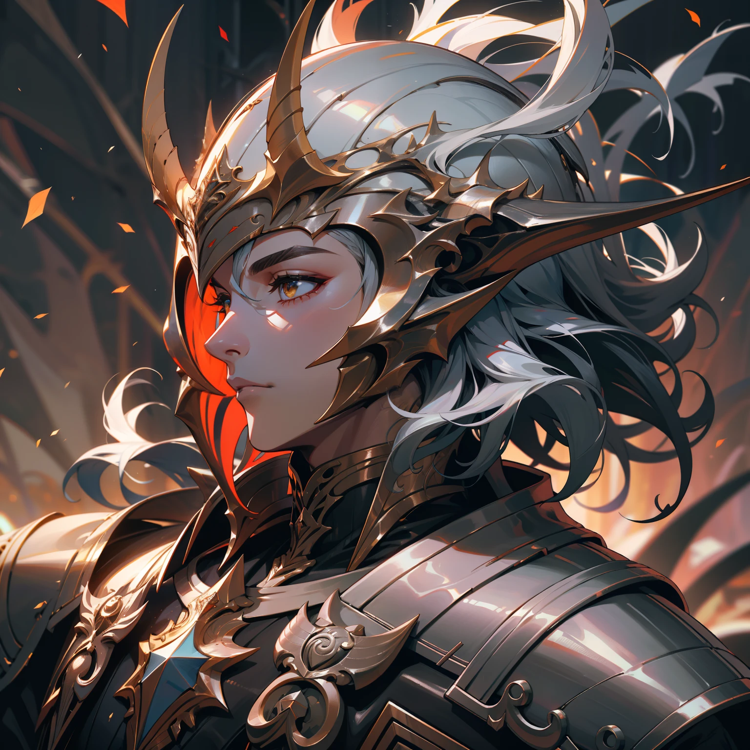 A close up of a woman in armor with a sword - SeaArt AI