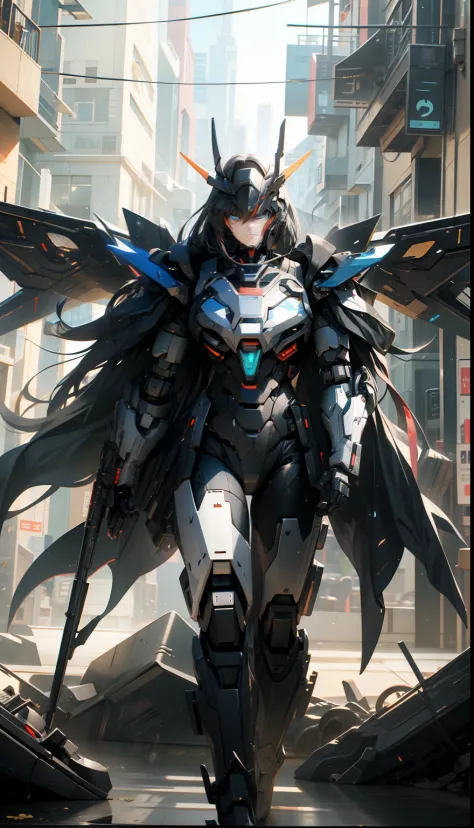 male people，Reload mechs，Humanoid mech，Tall mech，black in color，Black color mecha，Tall mech，shoulder armors，droid，Huge mechanica...