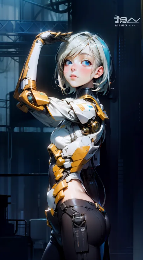 High Quality, Ultra High Resolution, Ultra Realistic, Super Detailed, Robot, mecha, Humanoid, Slim, beautiful, blue eyes, 1girl,...