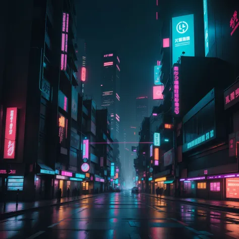 An advanced neon city looked like Tokyo and a cyberpunk scene, HD,4k ,hiperdetalhes