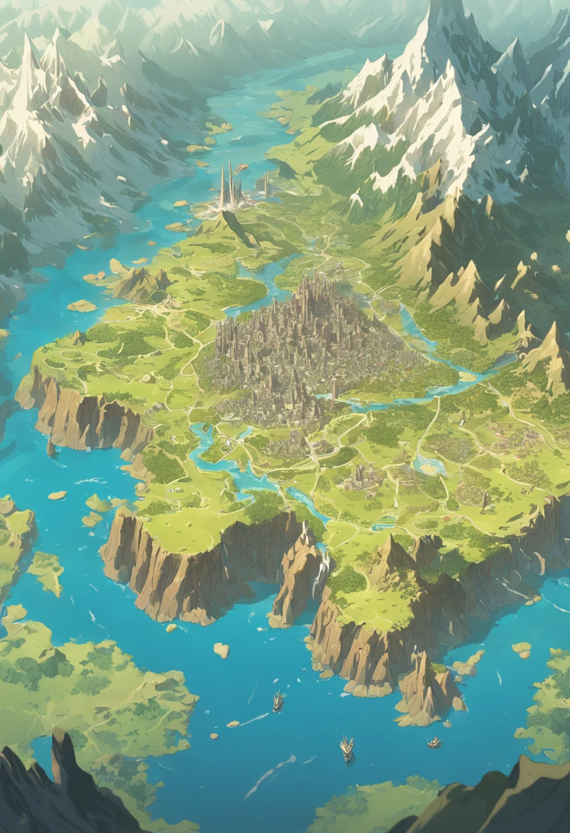 steam workshop maps, Game map, Hyrule, ancient fantasy regional map, highly detailed map,Detailed map, height map，World map、Otherworld map、Kingdom map、Otherworldly adventures、Mountains and rivers、k hd、meticuloso、flat drawing、sprawling