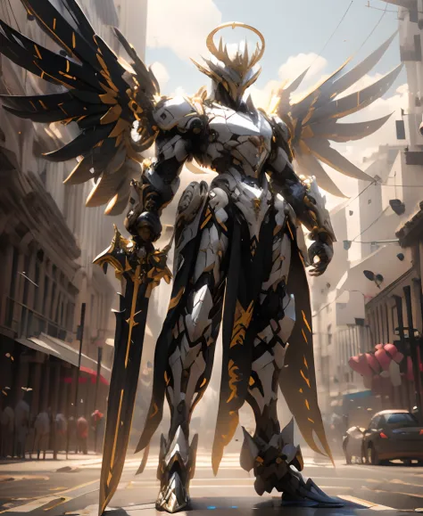 Cyborg angel king, epic, HDR, hyper-detailing, cinematic ligh