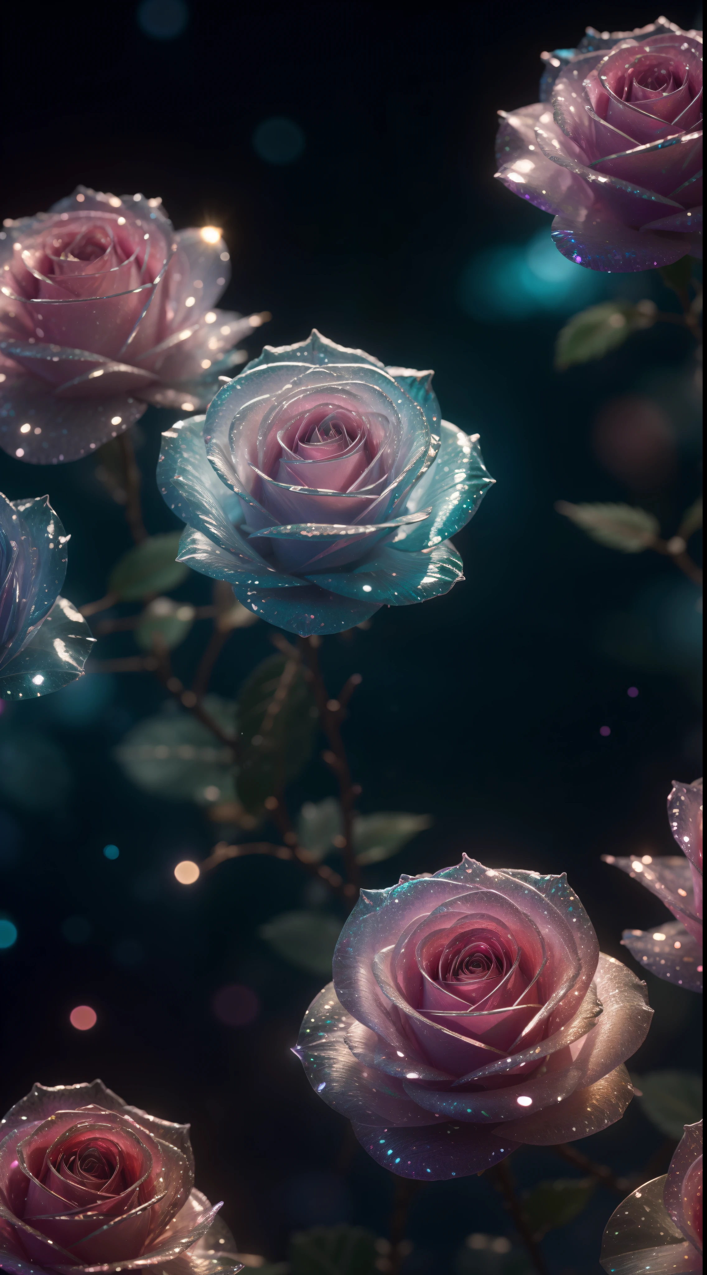 There are many pink roses that are in the water - SeaArt AI