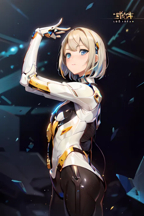 High Quality, Ultra High Resolution, Ultra Realistic, Super Detailed, Robot, mecha, metal bodysuit, Slim, beautiful, blue eyes, ...