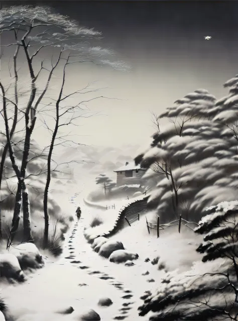 Image of Alphard，Walk alone on snowy roads, inspired by Franz Sedlacek, author：Shen Shizhen, korean artist, author：Yi Renwen, in...