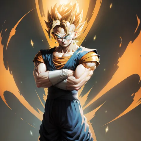 vegetto super saiyan transformation arms crossed