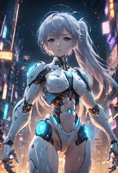 Futuristic artificial intelligence 4k image, Generate an detailed Human cyborg hybrid, this prompt creates a captivating depiction of a detailed Human cyborg hybrid, showcasing the seamless fusion of organic and mechanical and cybernetic elements. The figh...