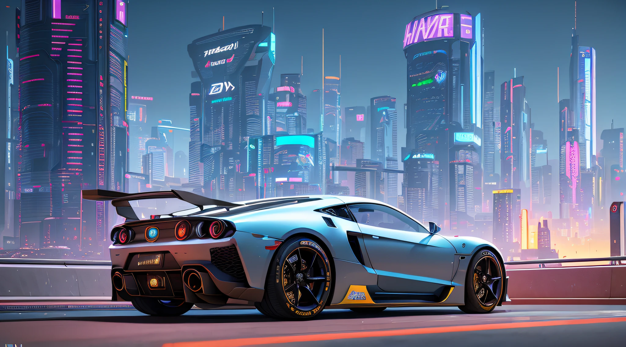 Photorealistic, ,Best quality,Masterpiece,Highly detailed,Ultra-detailed,Futuristic sports car for cyberpunk cities. 4K 3D Rendering Unreal Engine 5 Render with Blender and Octane Surrealist global illumination from photorealistic Greg Rutkowski Loish Raders Ferdinand Naboo Makoto Shinkai Tako Trends on CGhSociety
