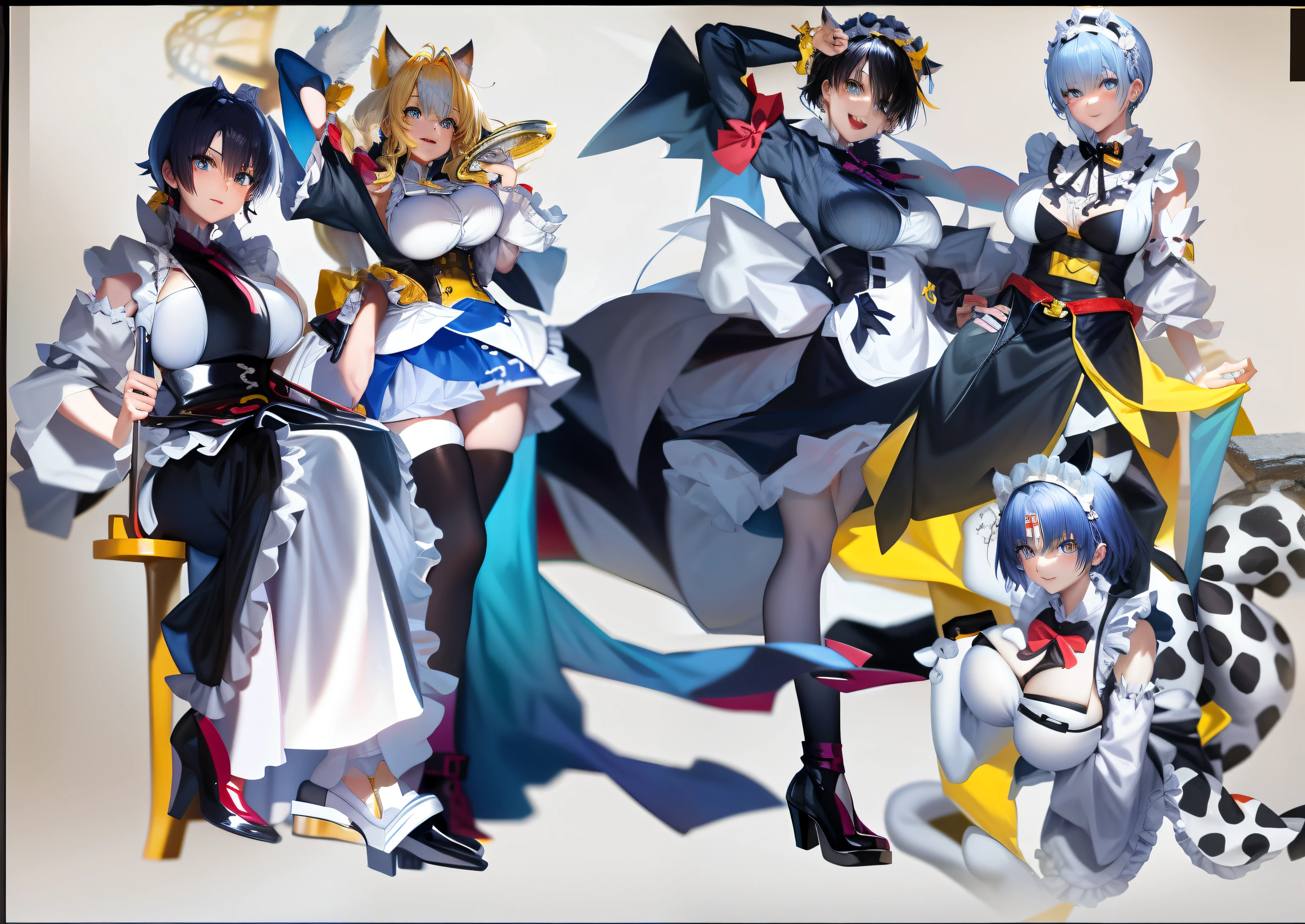 Arafed image of a group of anime characters posing for a picture - SeaArt AI