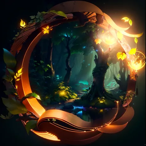 Masterpiece, best quality, (extremely fine CG unity 8k wallpaper), (best quality), (best illustration), (best shadow), the UI interface frame design adopts the natural elements of the jungle theme. The avatar frame is designed in a circle, surrounded by de...