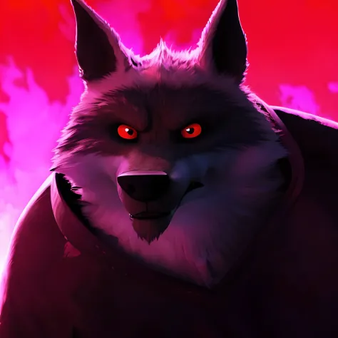 Death Wolf he is out of patience and looking seriously at the viewer and very angry his eyes are beautiful red and bright ULTRA ...