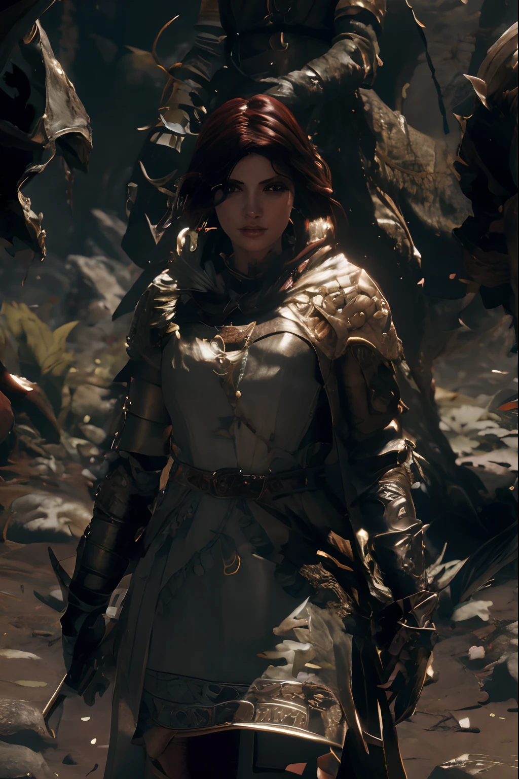 Bruxa com espada e armadura caminhando por uma floresta, picture of female paladin, retrato cavaleiro feminino, arte do personagem do motor irreal, personagem feminina, luz saindo da armadura, unreal engine render + uma deusa, cavaleiro feminino, de uma bela cavaleiro feminina, cavaleiro feminino bonito, gorgeous female paladin, Personagem pequeno. Motor Unreal 5, photogenic details on armor