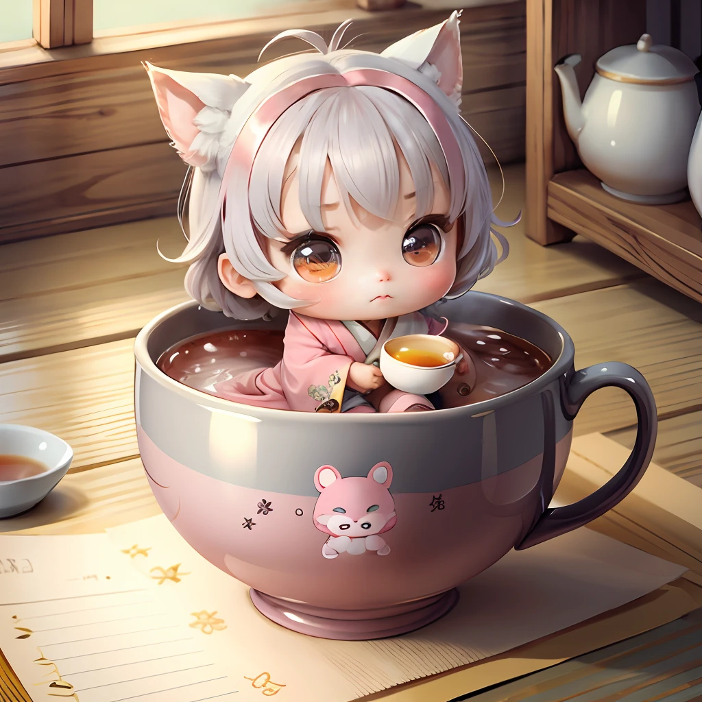 Anime girl pouring tea but missing the cup - Imgflip