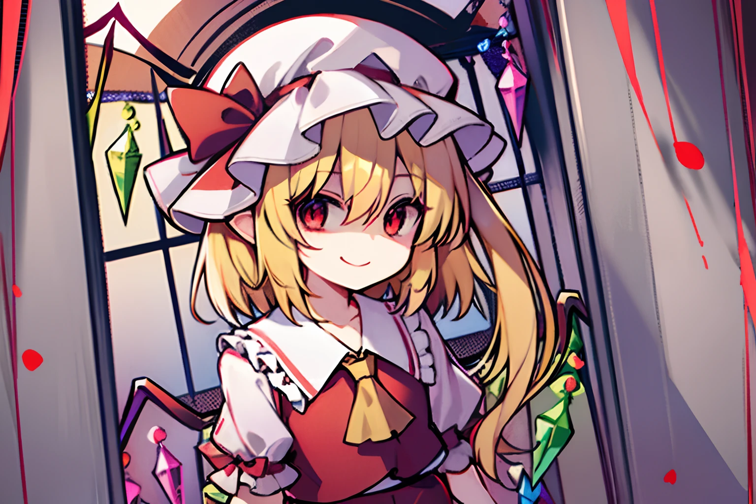 (Flandre Scarlet)、Petite、shortsleeves、A smile、close range