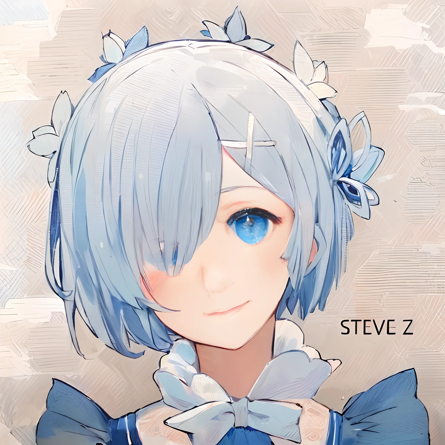 ((Best quality)), ((Masterpiece)), ((Ultra-detailed)), (illustration), (Detailed light), (An extremely delicate and beautiful girl),blue hairs,the maid outfit